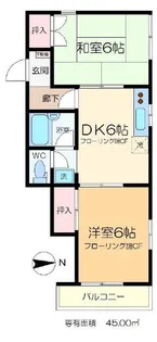 ロワール西一之江【2階】の間取り