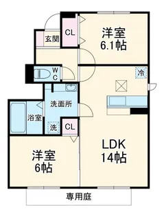 ウエストヒルズ岩崎台 A棟【1階】の間取り