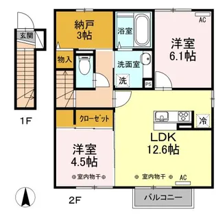 ガーデンシティ上坊 B【2階】の間取り