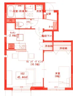 ジュネス和田山U【1階】の間取り