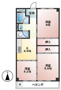 杉野コーポ【4階】の間取り
