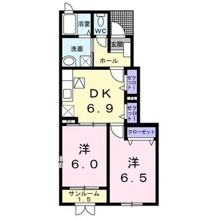 サン プロミネンス A【1階】の間取り