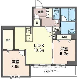 シャン ド フルール【3階】の間取り