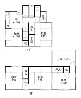 徳島県徳島市八万町川南【一戸建】の間取り