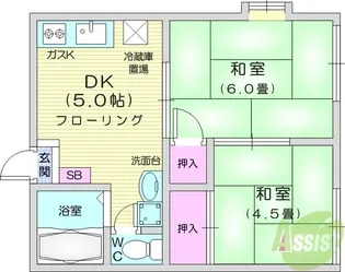 コーポときた【1階】の間取り