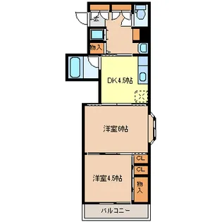 クレスト連坊【2階】の間取り