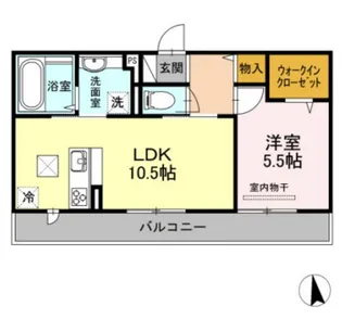 1LDKの間取り画像