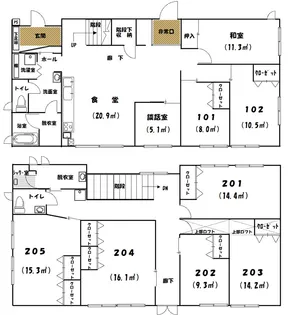 宮城県名取市ゆりが丘4【アパート】の間取り