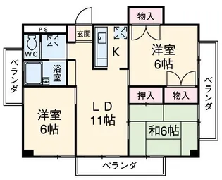 コメルスIII【6階】の間取り