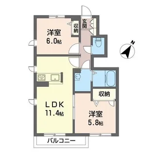 ケイエス・ハイツ【1階】の間取り