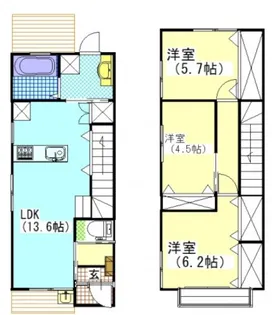 岡山県岡山市南区新保【一戸建】の間取り