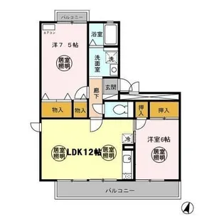 オーシャンヒルズ A【3階】の間取り