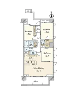 パークホームズ西馬込クリアコート【3階】の間取り