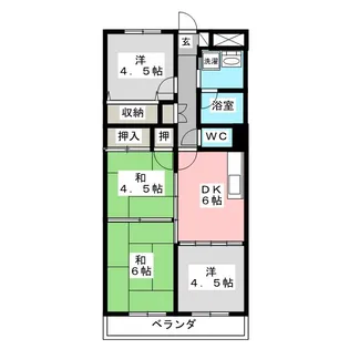 ホープレジデンスいでか【3階】の間取り