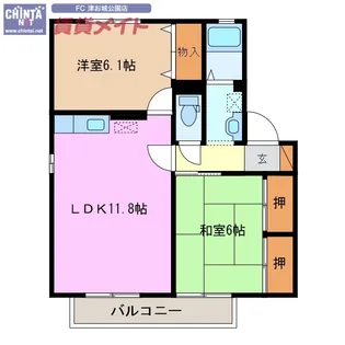 シャローム B棟【2階】の間取り