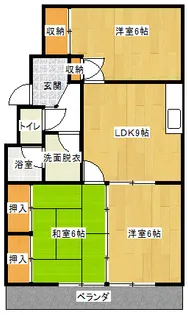 グリーンキャッスル【3階】の間取り