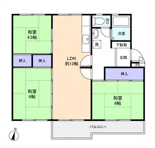 習志野台団地12街区10号棟【5階】の間取り