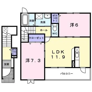 イースト花水木【2階】の間取り
