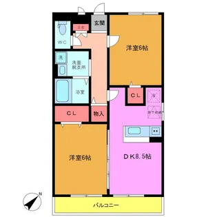 サニーウェル【3階】の間取り