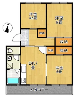 車返団地1街区14号棟【3階】の間取り