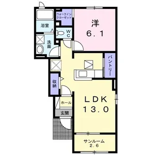 ソレイユ横島A【1階】の間取り
