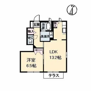 広島県福山市神辺町字十三軒屋【アパート】の間取り
