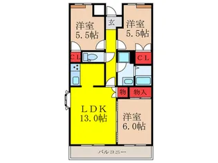 ウエストコ-ト【3階】の間取り