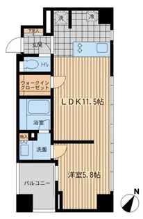 ウィルテラス勝どき【7階】の間取り