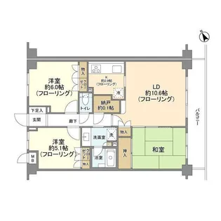 藤和ライブタウン新検見川【1階】の間取り