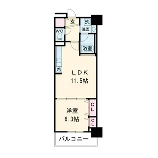 グランセジュール大国町【3階】の間取り