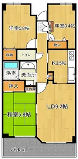 グランディール紫竹山【2階】の間取り