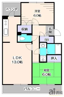 東京都小平市小川西町4【マンション】の間取り