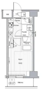 プレミアムキューブG西大井【8階】の間取り