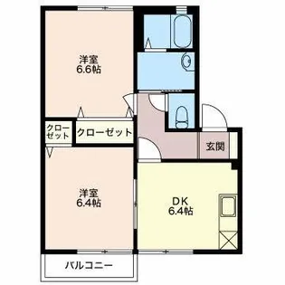 アペックスB【2階】の間取り