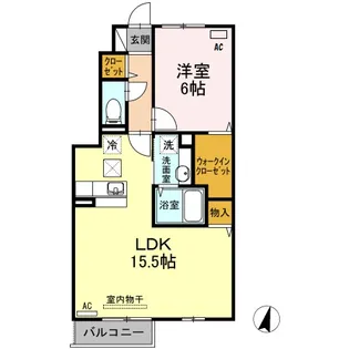 ボヌールムナカタ A【1階】の間取り