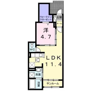 ルーベル柞原【1階】の間取り