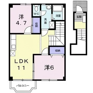 福岡県朝倉市頓田【アパート】の間取り