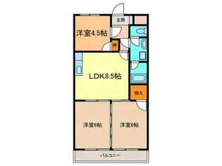 錦ハイツ【2階】の間取り