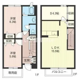 ヴィラージュII【1階】の間取り