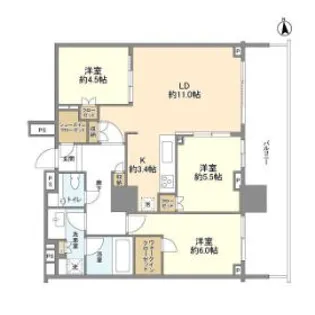 HARUMI FLAG PARK VILLAGE T棟【24階】の間取り