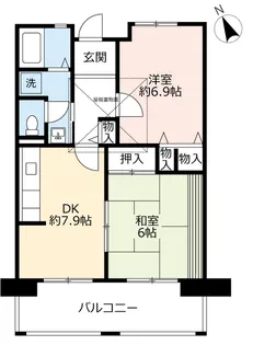 URサンヴァリエ金岡【1階】の間取り