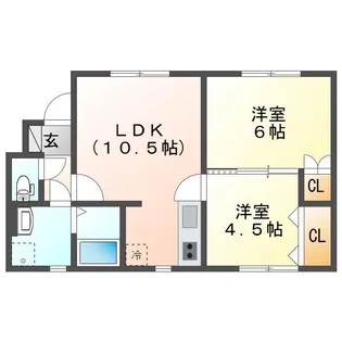 ワイズテラス関屋大川前【1階】の間取り