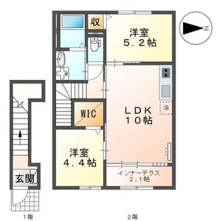 フレグラント・オリーヴ【2階】の間取り