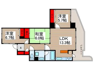 プロスペクト清澄庭園【6階】の間取り