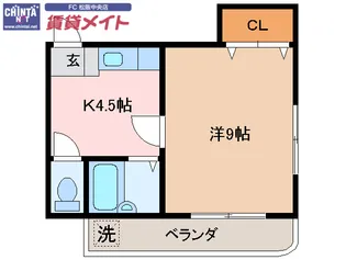 マンションほうれん草【2階】の間取り