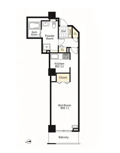 シーリアお台場一番街(SA借上)【10階】の間取り