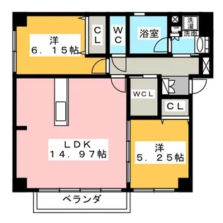ヴァンテアン瓢箪山【2階】の間取り