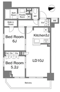 グランリビオ ザ・レジデンス【10階】の間取り