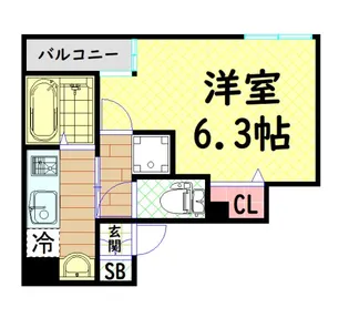 レオンコンフォート難波西【12階】の間取り