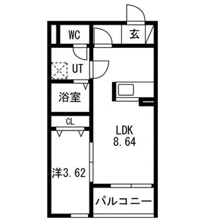 F+style東大阪市本庄2号館【1階】の間取り